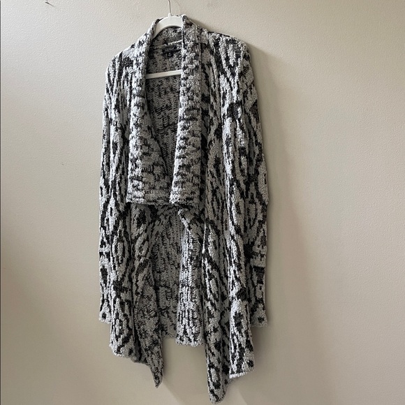 Metallic Black, White w/Gold Long Sleeve Cardigan Sweater M - Picture 6 of 12